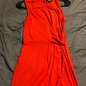 Bright orange knee length dress